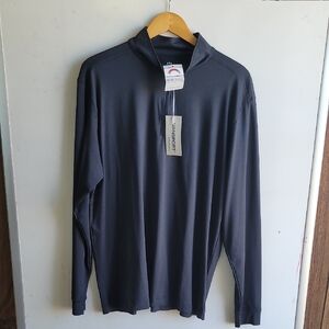Vansport Men's Black Long Sleeve 1/4 Zip Shirt, Sz Large NWT